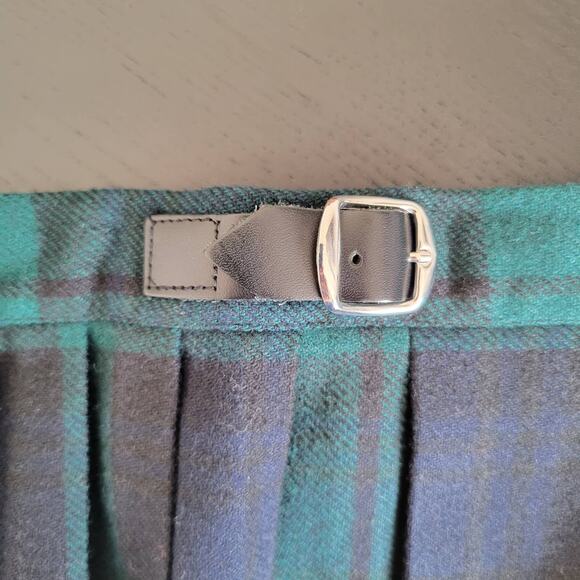 O'Neil of Dublin Plaid Kilt Irish Wrap Wool Blend Pin Tartan Blue Women 32 - Picture 8 of 12